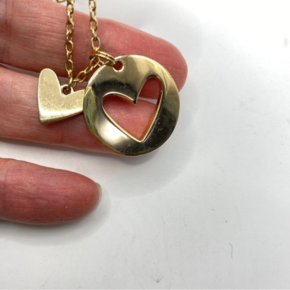 Gold Heart Cut-Outs Necklace Charm - Picture 5 of 7